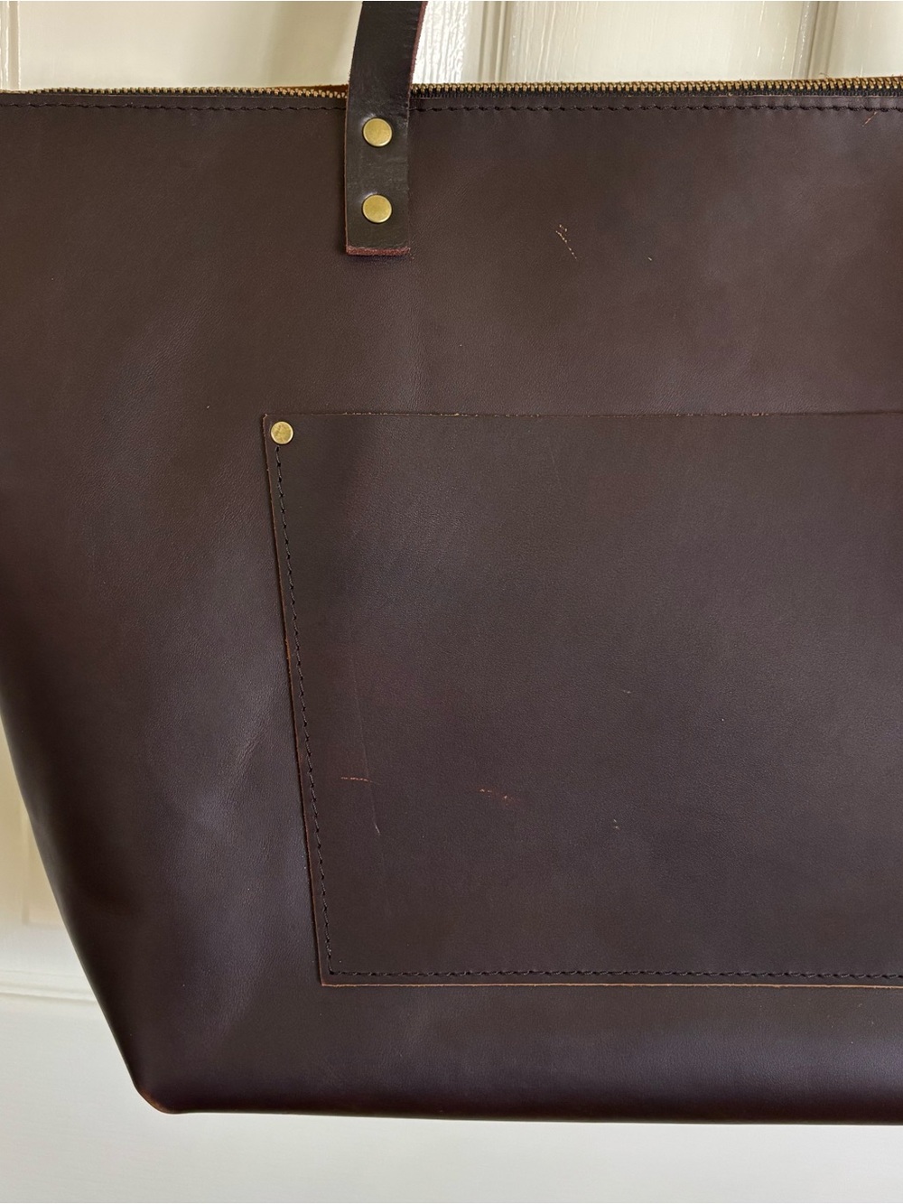 Portland Leather Dark Brown Tote Bag - Picture 6 of 6